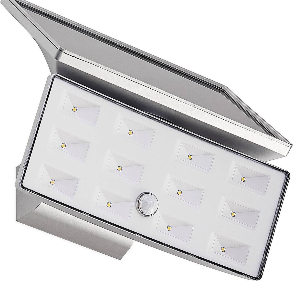 PRIOS - LED buitenlamp - 1licht - kunststof - H: 23.5 cm - zilver, wit - Inclusief lichtbron