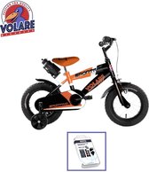 Volare Kinderfiets Sportivo - 12 inch - Oranje/Zwart - Inclusief WAYS Bandenplakset