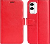 Nokia X30 Hoesje - MobyDefend Wallet Book Case (Sluiting Achterkant) - Rood - GSM Hoesje - Telefoonhoesje Geschikt Voor Nokia X30