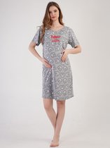 Vienetta zwangerschap nachthemd voor borstvoeding met korte mouwen, grijs | nachthemd | zwangerschapsnachthemd | comfortabele nachthemd voor borstvoeding. S