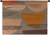 Wandkleed - Wanddoek - Abstract - Vintage - Vormen - Pastel - 90x67.5 cm - Wandtapijt