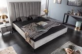 Elegant bed COSMOPOLITE 160x200cm zilvergrijs fluweel - 40558