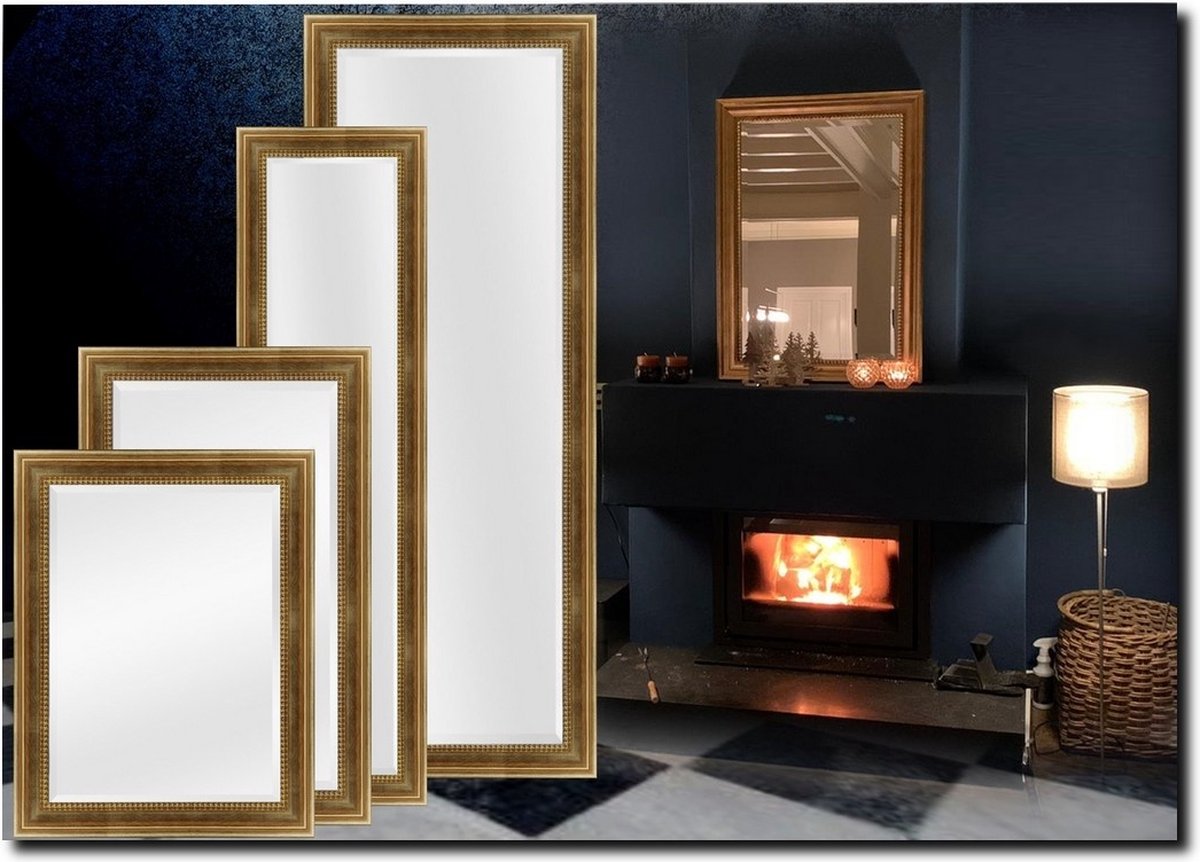 Spiegel Nino Antiekgoud Buitenmaat 65x91cm