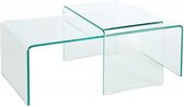Hoogwaardige set van 2 glazen salontafels FANTOME 100cm transparant - 37255