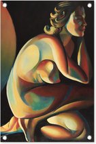 Décoration de jardin Femme - Portrait - Art - Abstrait - 40x60 cm - Affiche de jardin