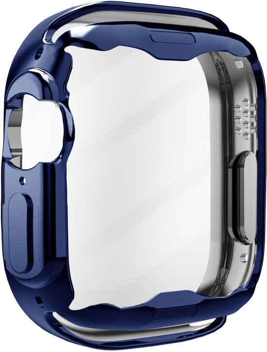 Donkerblauwe TPU beschermhoes voor Apple Watch Ultra.