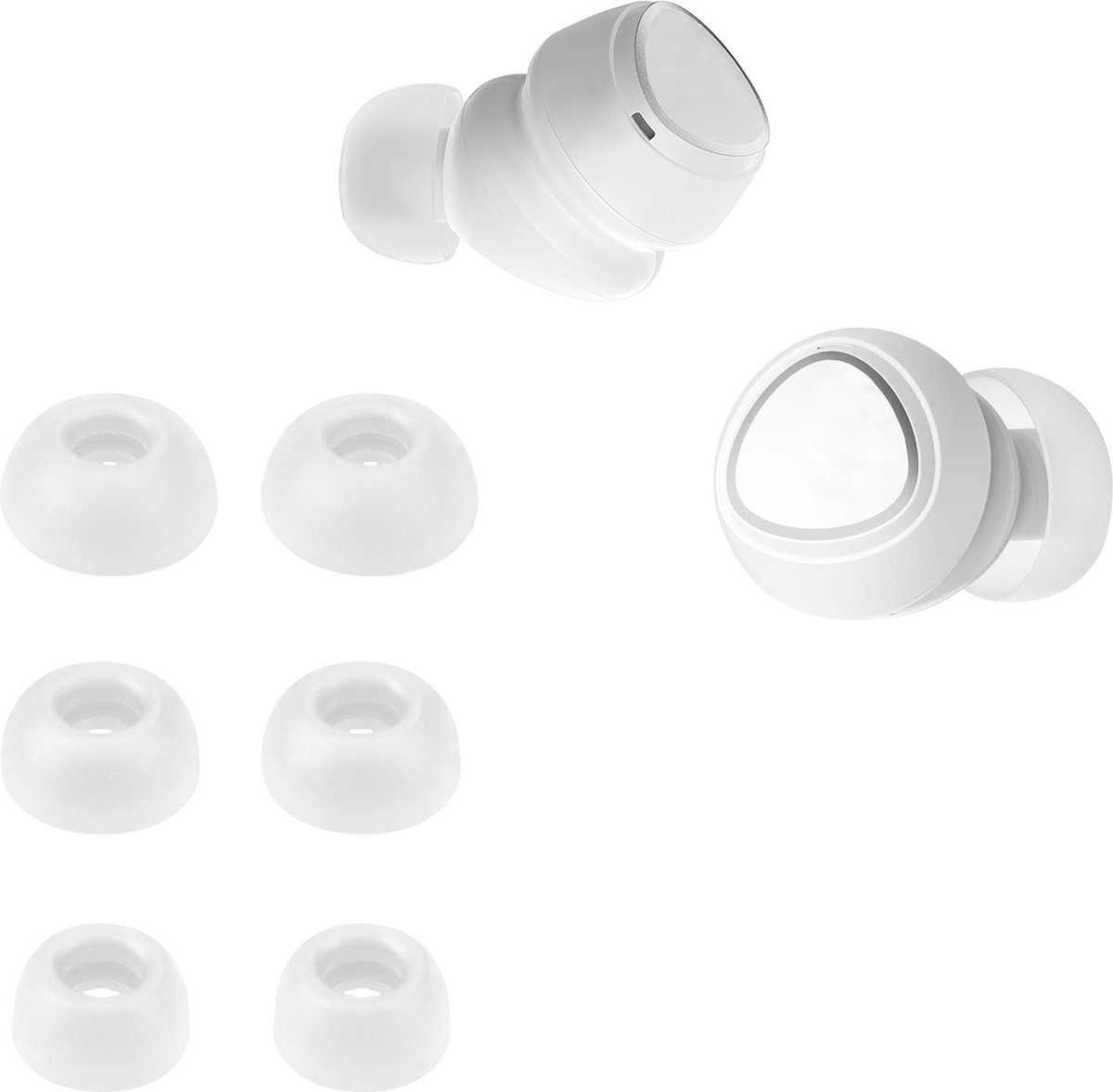 kwmobile 6x cover voor in-ear oortjes voor SoundPeats Mini Pro / Air 3 Pro / SONIC - Vervangende oordopjes van siliconen in wit - 3 maten