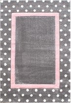 Livone - Kindervloerkleed Point Grijs-Roze 120 cm x 180 cm