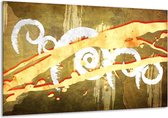Art de peinture sur toile | Jaune, rouge, marron | 120x70cm 1Hatch