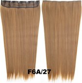 Clip in hair extensions 1 baan straight bruin / blond F6A/27