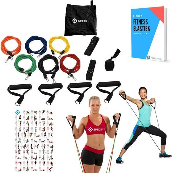 Specifit Fitness Elastiek Set XL - Extra sterke weerstandselastieken en 2  sets handgrepen | bol.com
