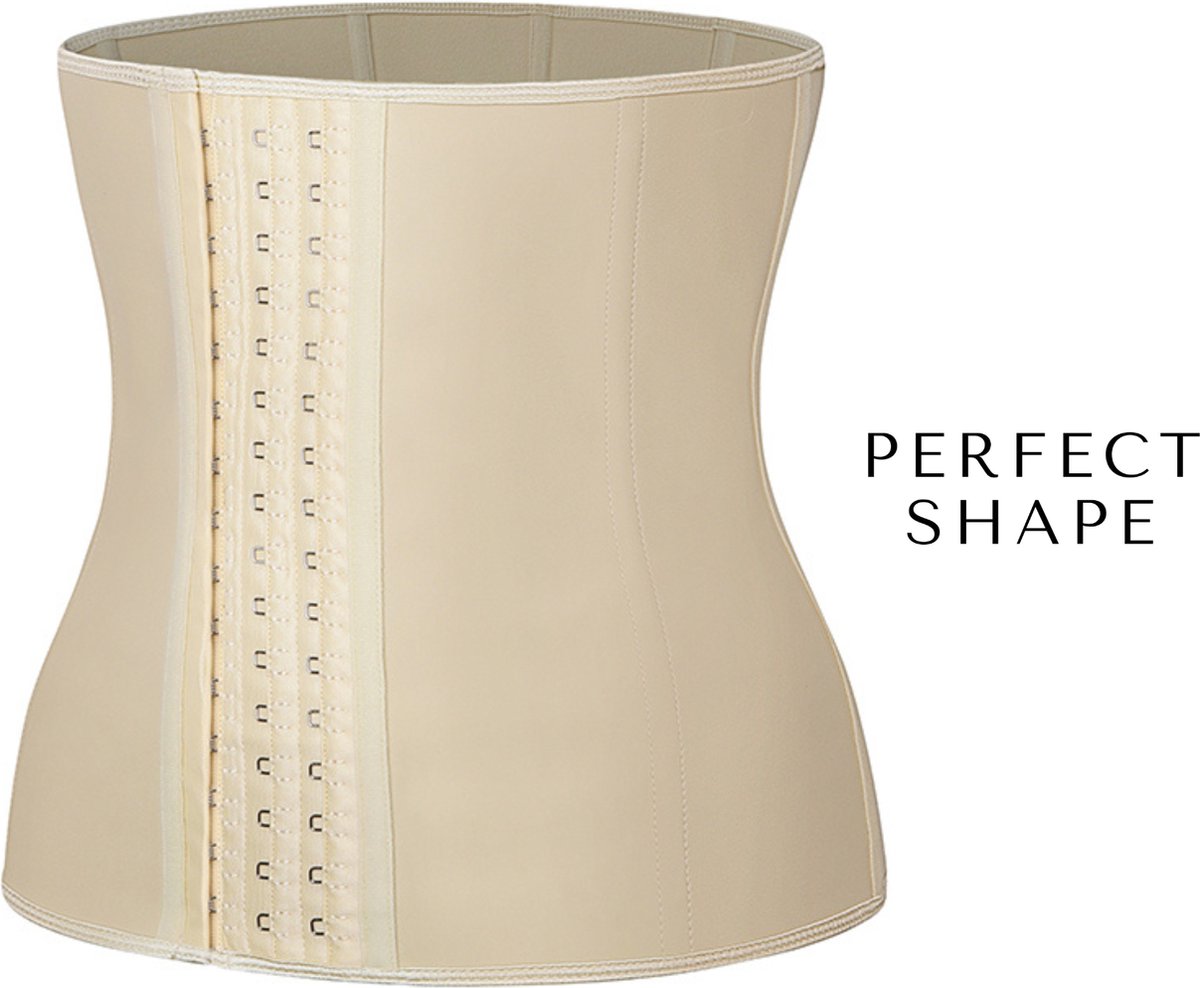 Goedkoopste Perfect Shape Waist Trainer Beige | Maat S | Latex Body Shaper voor een Slanke Taille & Zandloper figuur | Corrigerend en Afslankend | Shapewear/Korset