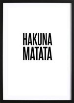 Hakuna Matata Poster (21x29,7cm) - Wallified - Tekst - Zwart Wit - Poster - Wall-Art - Woondecoratie - Kunst - Posters