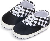 Zwarte Sneakers met elastische veters - Katoen - Maat 18 - Zachte zool - 0 tot 6 maanden