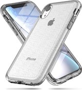 Schokbestendige Terminator Style Glitter Powder Protector Case voor iPhone XR (wit)