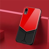 TOTUDESIGN Grace Series TPU + PC + Glass beschermhoes voor iPhone XR (rood)