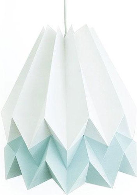 Sanctie Nuttig hooi Orikomi Origami Duo lampenkap - Papier - Ø 30 cm - Wit en mint | bol.com