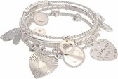 Lora di Lora Armband Set 7-L'amour. 7 individuele bandjes voor female 925 Sterling Zilver 18 cm