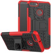 Schokbestendige Back Cover - Hoesje geschikt voor Huawei Y9 2018 - Rood