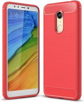 Xiaomi Redmi 5 - Geborstelde TPU Cover - Rood