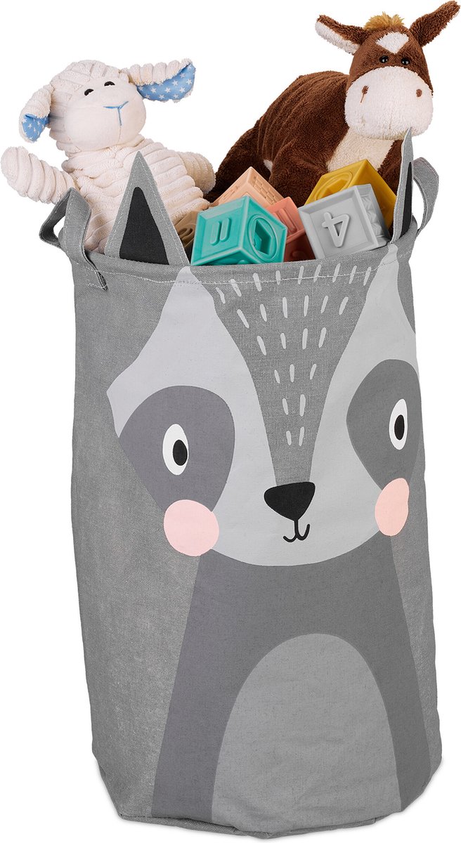 Inwagui Meisjes opbergmand opvouwbare baby wasmand kinderkamer stoffen opbergdoos opslagmand mand voor speelgoed kleding - roze kat