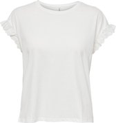 Only T-shirt Onliris S/s Emb Top Jrs 15255618 Cloud Dancer Dames Maat - M