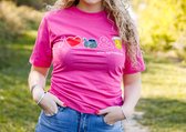 I Love Tractors & Bier - T-shirt roze S