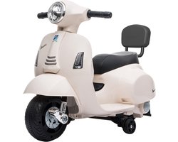 Eco Toys - Elektrische Vespa Scooter - Wit - Met LED-Koplamp, Claxon & Oplaadbare Batterij - Vanaf 1,5 Jaar - Max. 25 kg