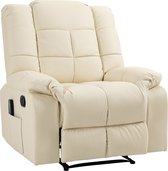 HOMCOM - Massagestoel - met 8 vibratiepunten - ligfunctie - Crèmewit