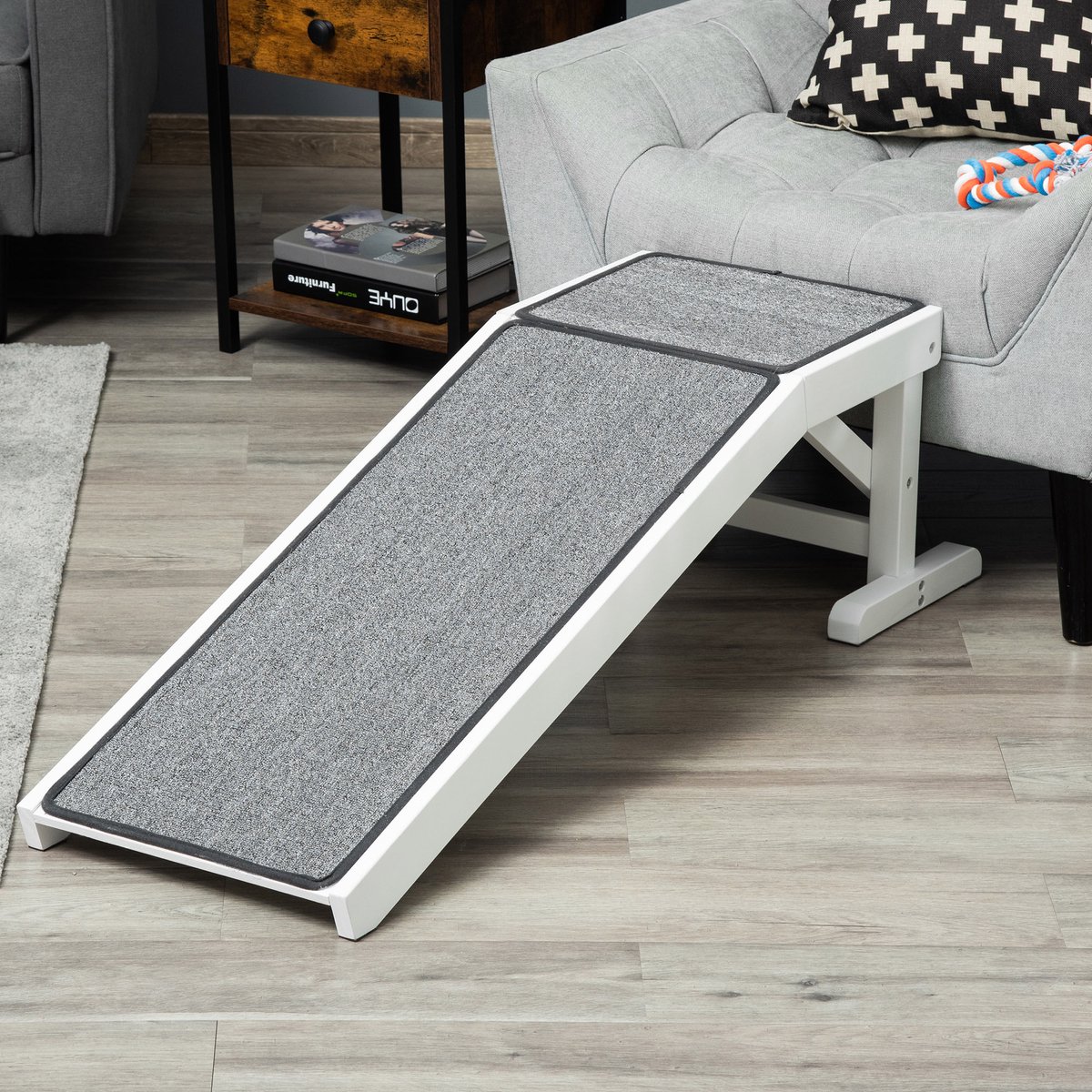 Rampe d'agilité pour chien - PawHut - cadre en A - surface antidérapante - pour chiens de toutes races - pour jardin, parc - gris