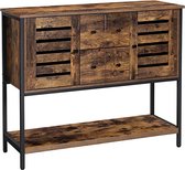 ZAZA Home, Dressoir, 1 plank, voor eetkamer, woonkamer, keuken, vintage bruin-zwart