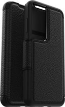 Otterbox - Geschikt voor Samsung Galaxy S23 - Strada Case leren bookcase hoesje - Zwart + Lunso Screenprotector
