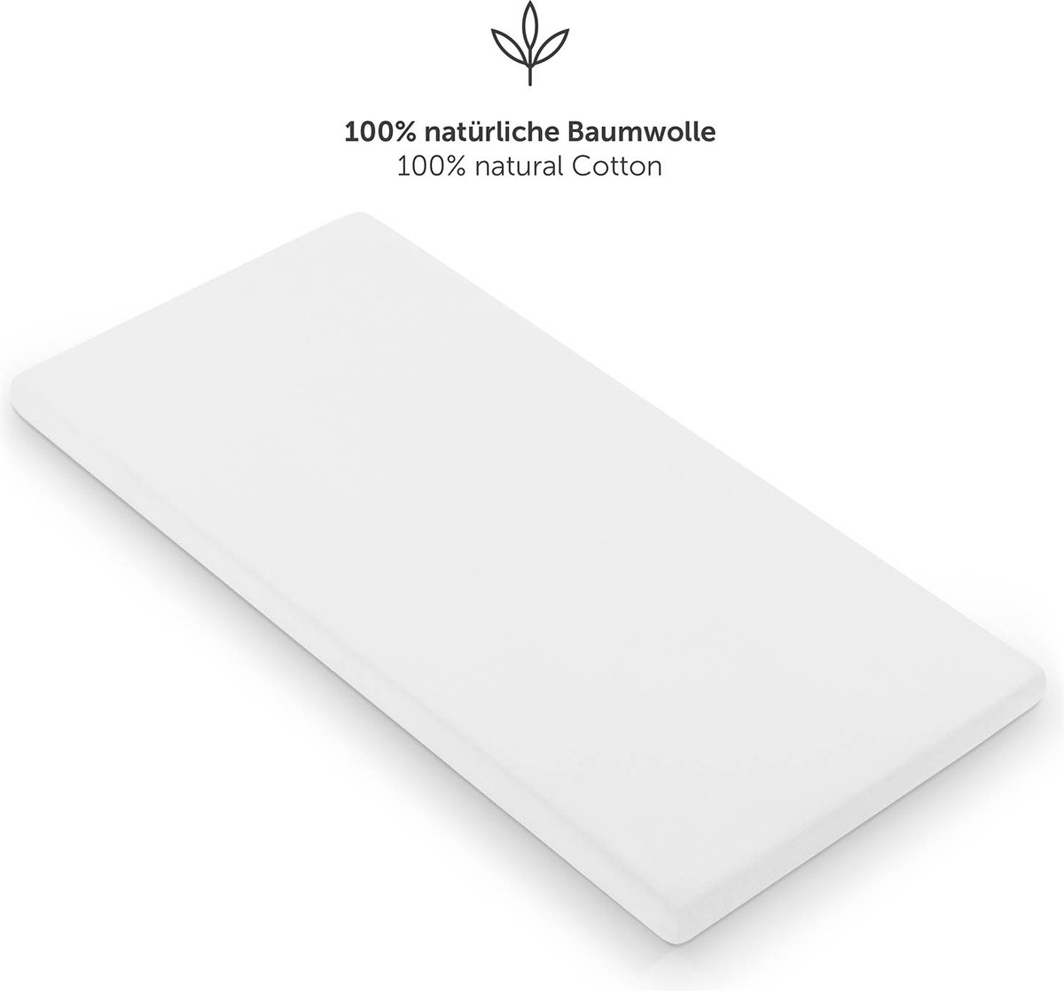 Laleni Jersey Baby/Kind Hoeslaken - Actief Ademend - Oeko-Tex Certificeerd - Babybed, Wieg, Kinderbed 100 x 100 x 10cm, wit, vierkant, set van 2