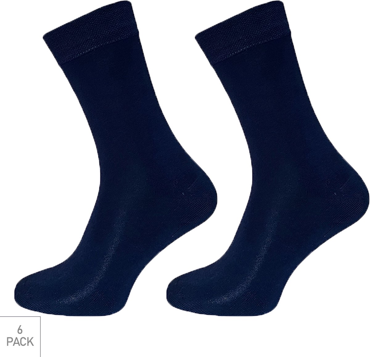 Boru Bamboo - 6-Pack - Sokken met Badstof Zool - Bamboe - Naadloos - Heren / Dames - marine - 46-47 - 2304