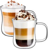 Verres à double paroi pour latte macchiato, verre à café, verres à thé - tasses à moka, tasses à café, tasses à expresso - tasses - tasses à Cappuccino 2 pièces 240 ml