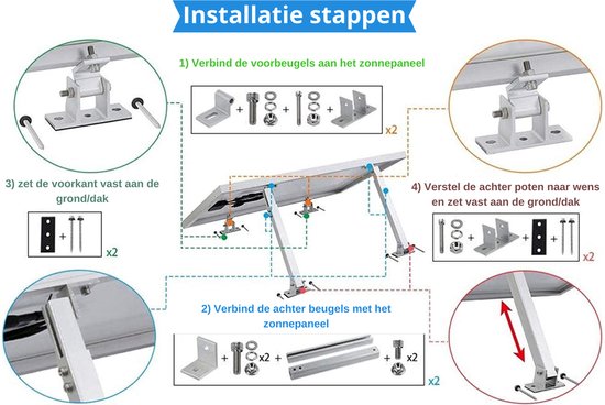 Honeyhouse Zonnepaneel Beugel Kit, Zonnemodule Beugel Midden/End Clamp Kit met Rail, Zonnepaneel