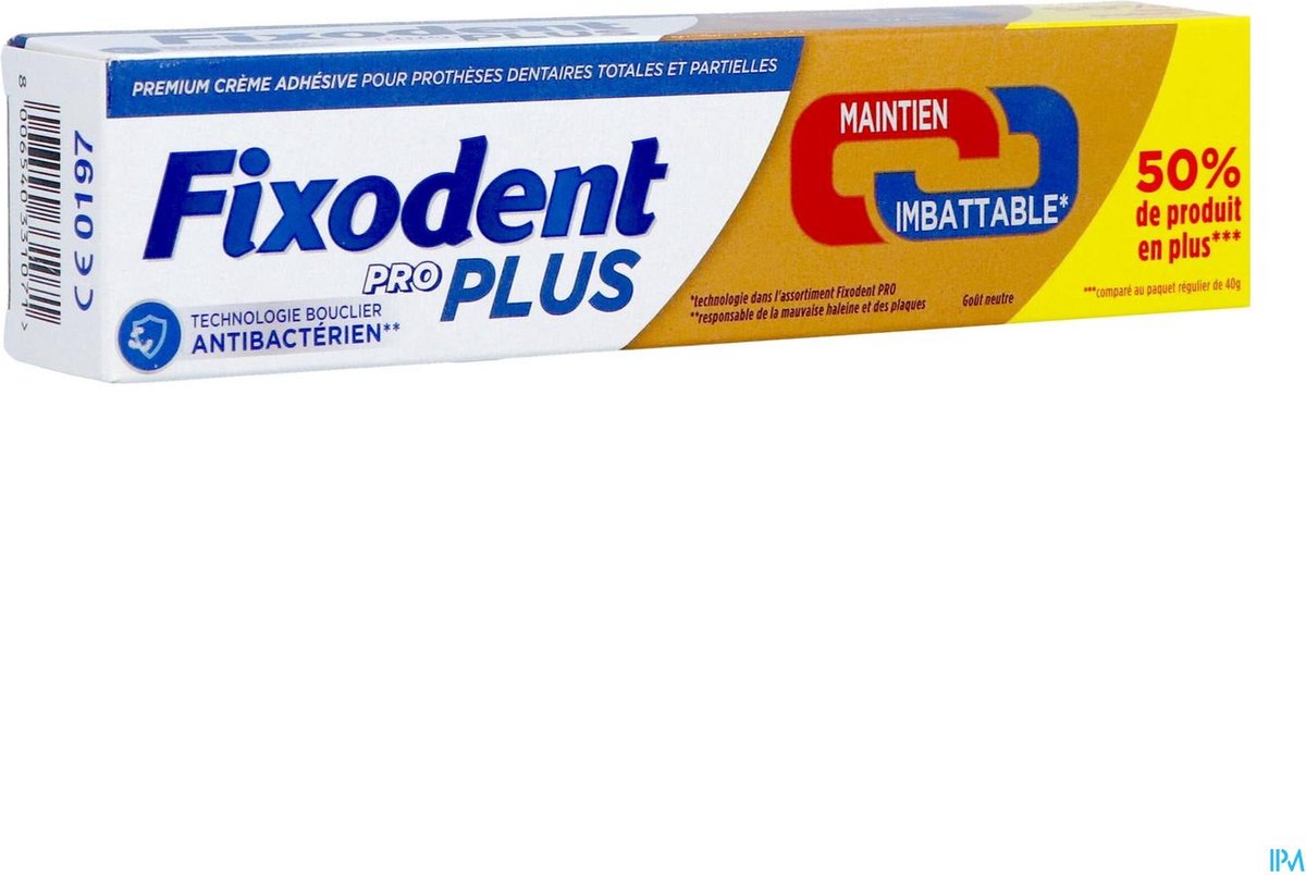 Fixodent - 6x47g - Crème Adhésive Pour Prothèses Dentaires