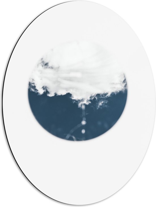 Dibond Ovaal - Cirkel van Wolken - 51x68 cm Foto op Ovaal (Met Ophangsysteem)