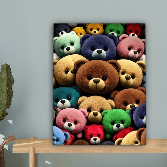 Toile Peinture Ourson - Teddy - Design - Kids - 30x40 cm - Décoration murale