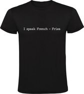 I speak french fries Heren t-shirt | friet| franse frietjes| fastfood | frans| lettertype | tekst | snack | cool | eten |