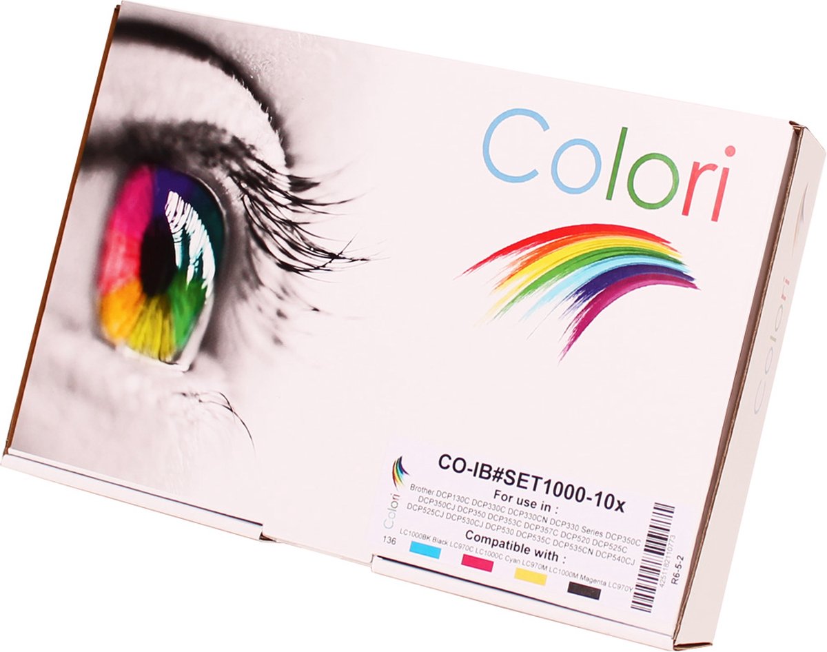 Set 10x Colori huismerk inkt cartridge geschikt voor Brother LC-970 LC-1000 voor DCP-130C DCP-330C DCP-330CN DCP-350C DCP-350CJ DCP-353C DCP-357C DCP-525C DCP-525CJ DCP-530CJ DCP-535C DCP-535CN DCP-540CJ