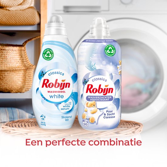 Robijn - Adoucissant liquide - Pure & Soft - Avec parfum floral rafraîchissant - 8 x 50 lavages - Pack économique