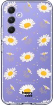 HappyCase Hoesje Flexibel TPU Bloemen Print Geschikt voor Samsung Galaxy A54