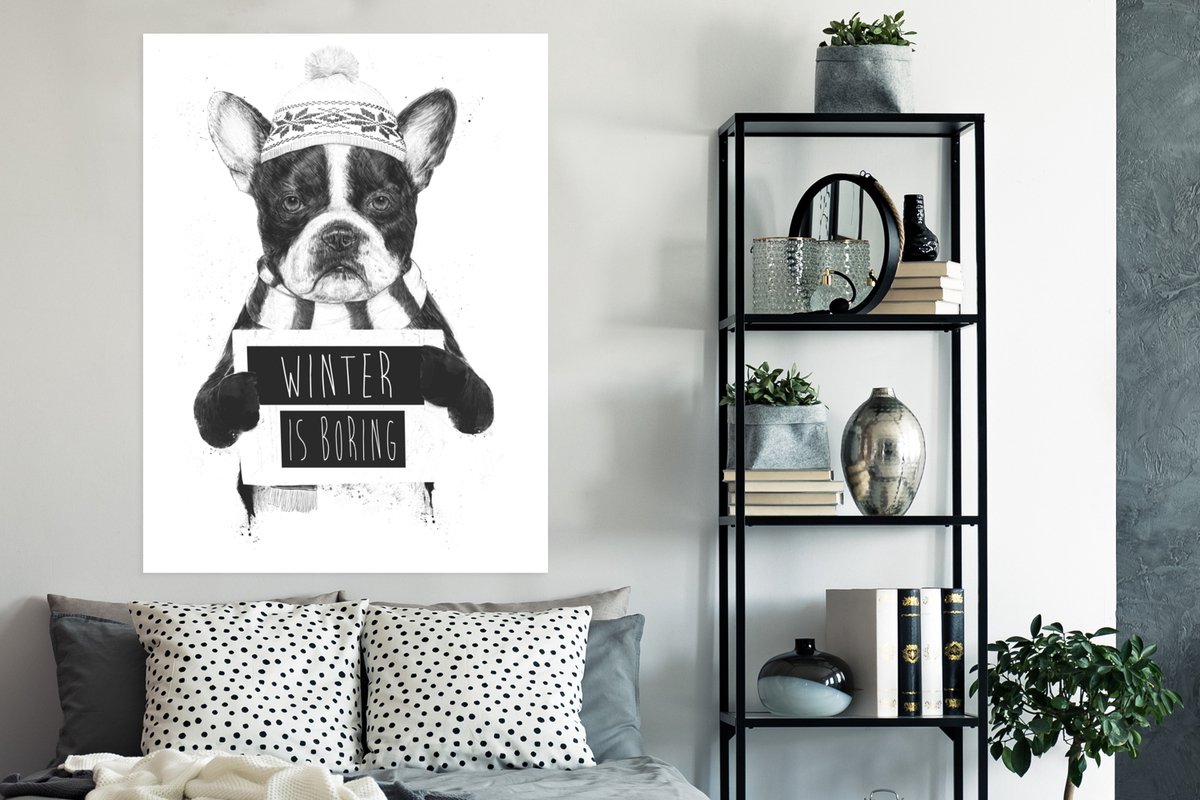 Poster Hond - Winter - Quote - Muts - 90x120 cm