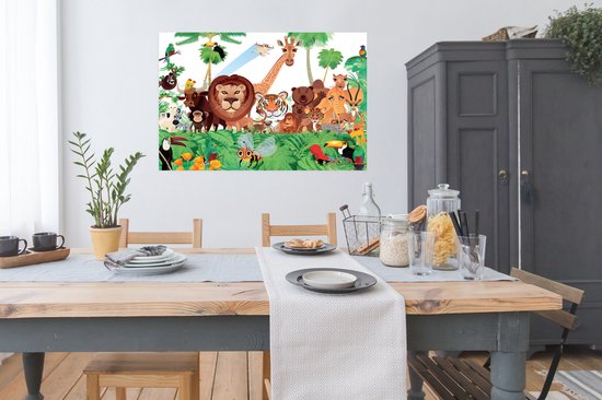 Affiche Animaux sauvages - Jungle - Lion - Tigre - Filles - Kids - Garçons - 120x90 cm