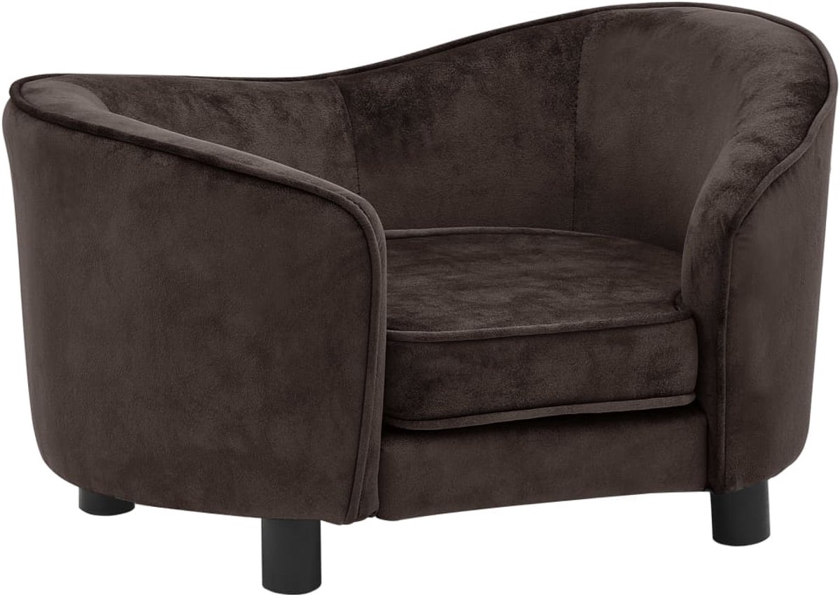 Bol.com vidaXL - Hondenbank - 69x49x40 - cm - pluche - bruin aanbieding