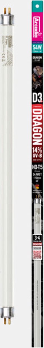 Arcadia D3+ Dragon T5 Lamp 14% UVB 1170MM | 54 Watt