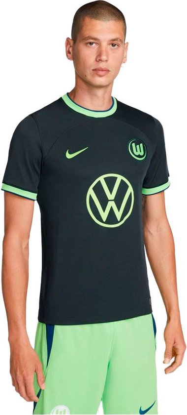 Nike VFL Wolfsburg Dri Fit Stadium Weg 22/23 Kort Mouw T-Shirt Heren - Seaweed / Sub Lime / Sub Lime - M