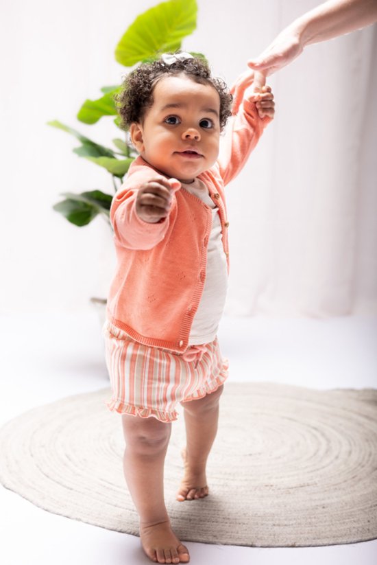 PREORDER long sleeve ruffle kanga zip hoodie | burnt coral | bamboo