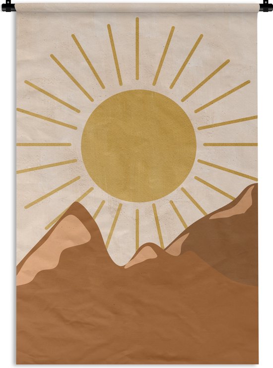 Tapisserie - Tapisserie - Abstrait - Soleil - Berg - Bohème - 90x135 cm - Tapisserie
